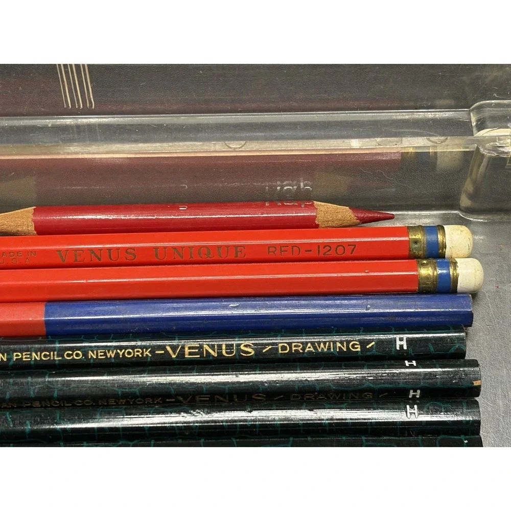Lot Of 17 Vintage American Pencil Venus Unique Drawing H/2H/HB/Red/1207/1211